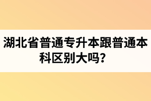 湖北省普通專升本跟普通本科區(qū)別大嗎？專升本專業(yè)課考什么內(nèi)容？