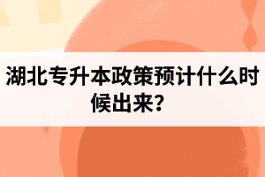 湖北專升本政策預(yù)計(jì)什么時(shí)候出來(lái)？報(bào)名前需要做好哪些事情？