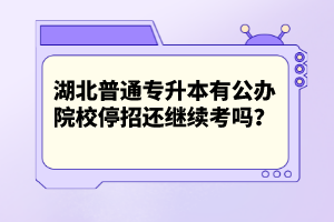 湖北普通專(zhuān)升本有公辦院校停招還繼續(xù)考嗎？