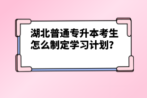 湖北普通專升本考生怎么制定學(xué)習(xí)計(jì)劃？