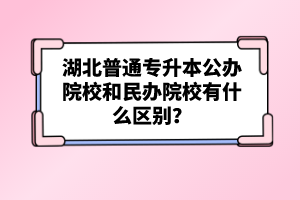 湖北普通專升本公辦院校和民辦院校有什么區(qū)別？