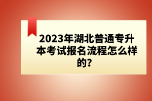 2023年湖北普通專升本考試報名流程怎么樣的？