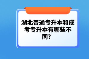 湖北普通專升本和成考專升本有哪些不同？