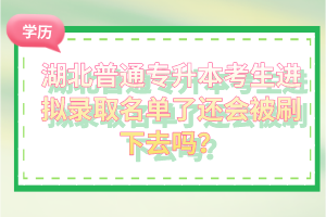 湖北普通專升本考生進擬錄取名單了還會被刷下去嗎？