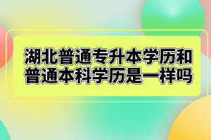 湖北普通專升本學歷和普通本科學歷是一樣嗎？