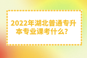 2022年湖北普通專升本專業(yè)課考什么？