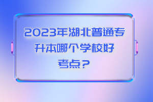 2023年湖北普通專升本哪個學(xué)校好考點？