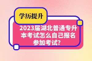 2023屆湖北普通專(zhuān)升本考試怎么自己報(bào)名參加考試？