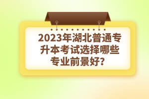 2023年湖北普通專升本考試選擇哪些專業(yè)前景好？