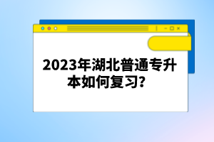 2023年湖北普通專升本如何復(fù)習(xí)？