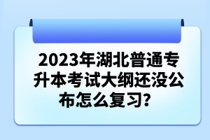 2023年湖北普通專升本考試大綱還沒(méi)公布怎么復(fù)習(xí)？