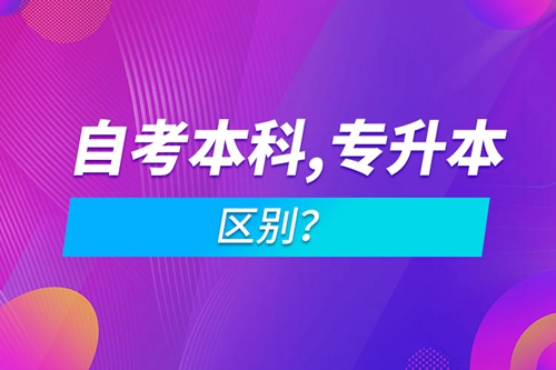 自考本科和專升本的區(qū)別？