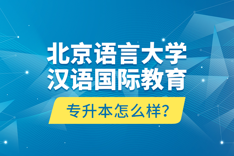 北京語言大學(xué)漢語國際教育專升本怎么樣？