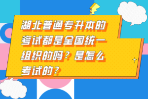 湖北普通專升本的考試都是全國統(tǒng)一組織的嗎？是怎么考試的？