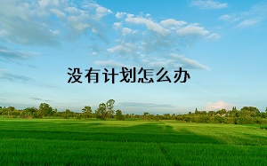 沒(méi)有計(jì)劃怎么辦